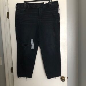 Old Navy Women's Black Distressed Ankle Jeans